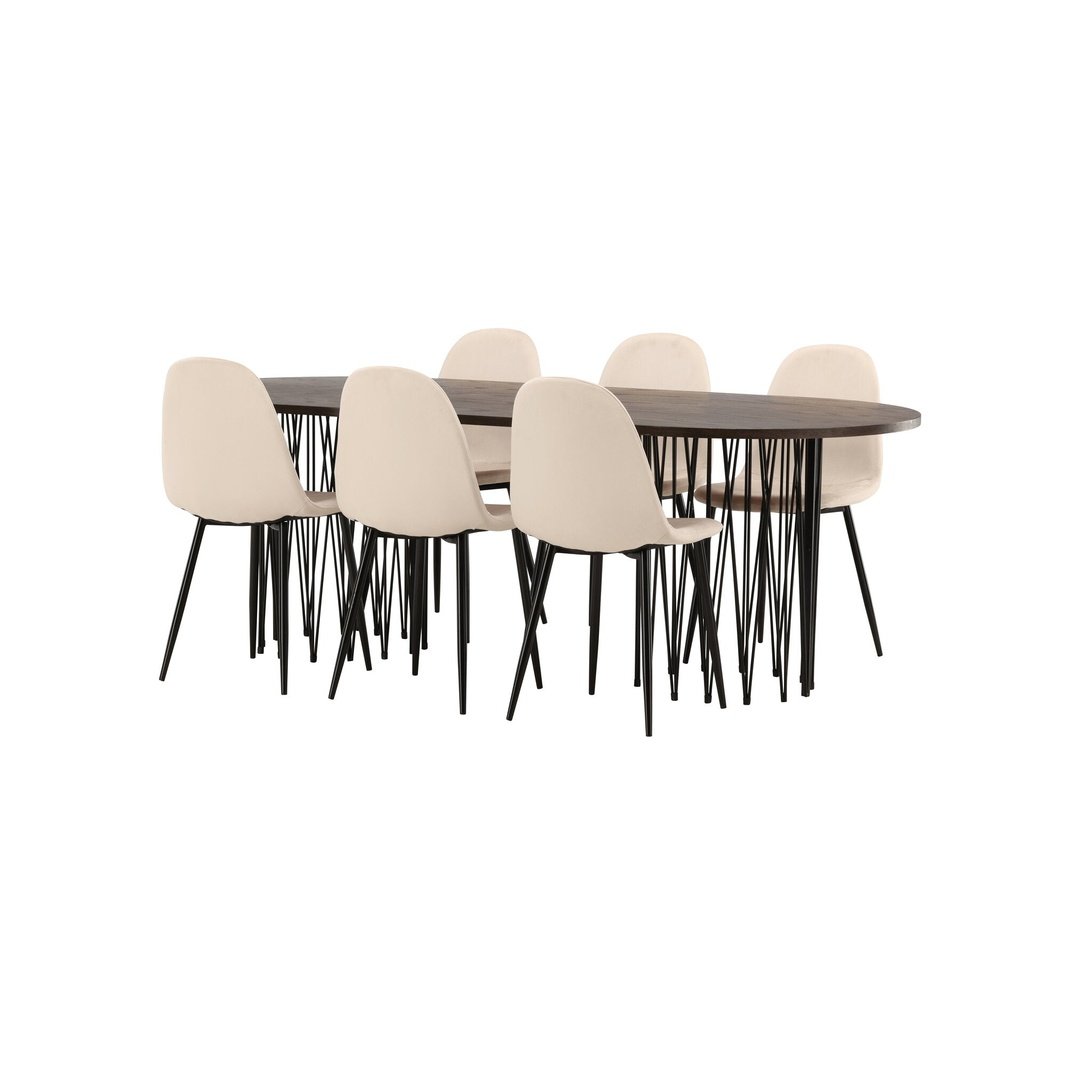 Stone ovalt spisebord + Polar spisestoler Venture Design Spisegruppe