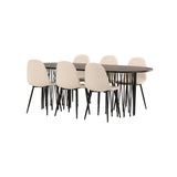 Stone ovalt spisebord + Polar spisestoler Venture Design Spisegruppe