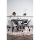 Stone rundt spisebord + Velvet spisestoler Venture Design Spisegruppe