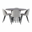 Stone rundt spisebord + Velvet spisestoler Venture Design Spisegruppe