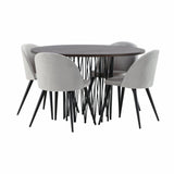 Stone rundt spisebord + Velvet spisestoler Venture Design Spisegruppe