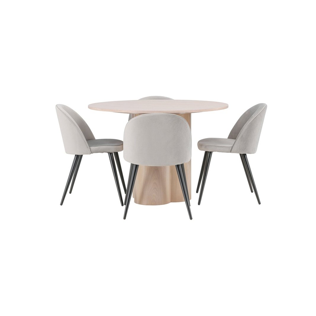 Olivia spisebord+ Velvetspisestoler-Light/ Venture Design Spisegruppe