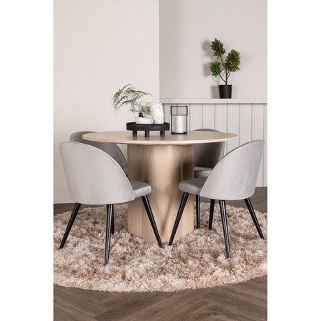 Olivia spisebord+ Velvetspisestoler-Light/ Venture Design Spisegruppe