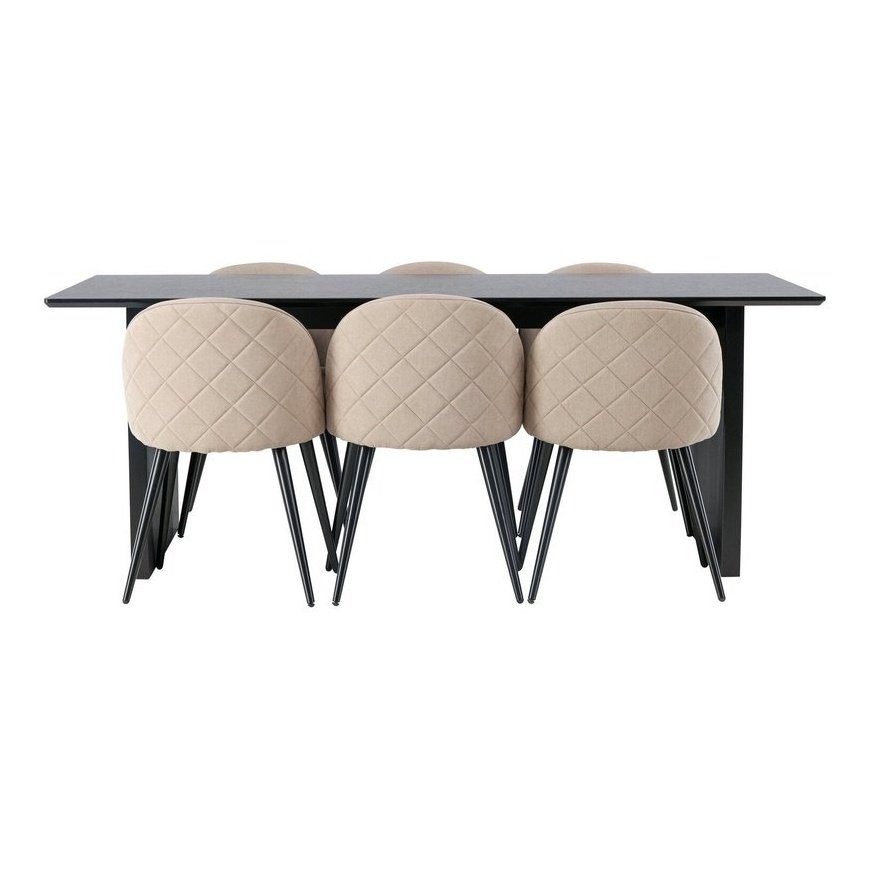 Vail spisebord + Velvet stol Venture Design Spisegruppe
