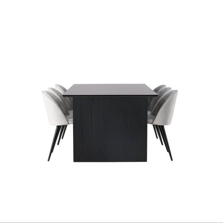 Vail spisebord + Velvet spisestoler Venture Design Spisegruppe