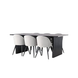 Vail spisebord + Velvet spisestoler Venture Design Spisegruppe