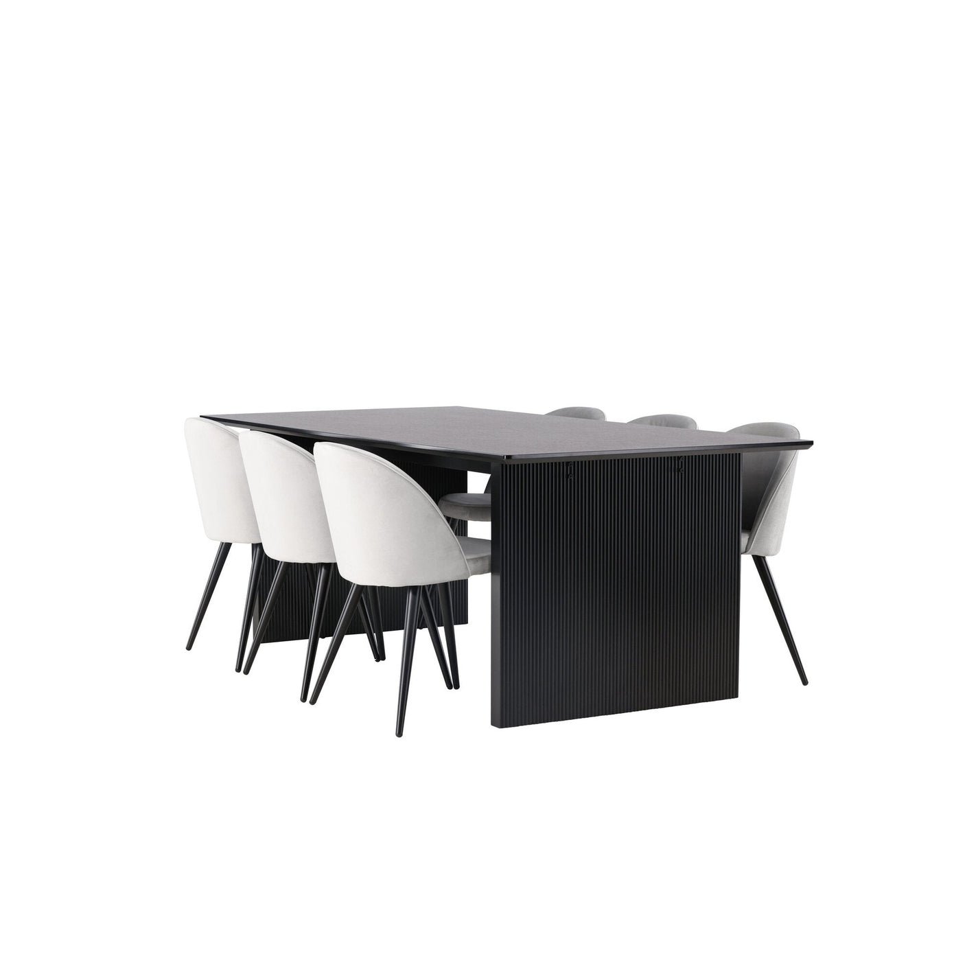 Vail spisebord + Velvet spisestoler Venture Design Spisegruppe