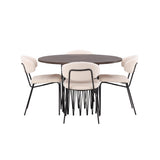 Stone round spisebord + Chico spisestoler Venture Design Spisegruppe