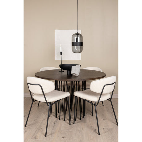 Stone round spisebord + Chico spisestoler Venture Design Spisegruppe