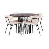 Stone round spisebord + Chico spisestoler Venture Design Spisegruppe
