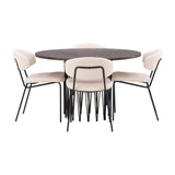 Stone round spisebord + Chico spisestoler Venture Design Spisegruppe