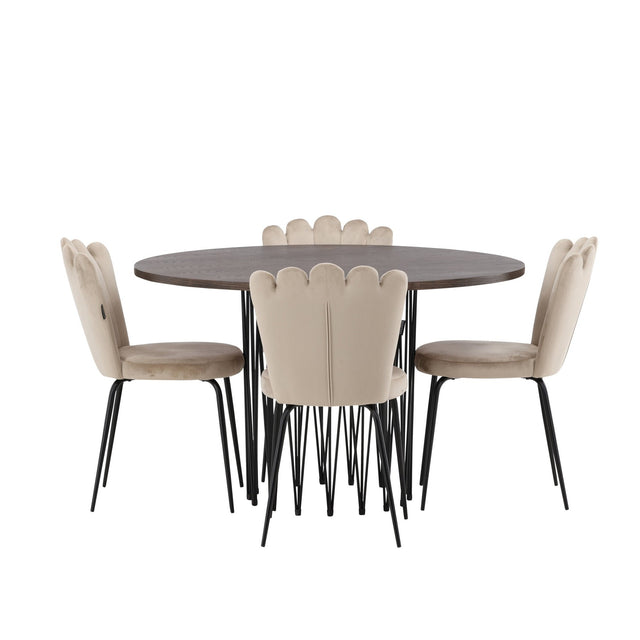 Stone Round Dining Set Venture Design Spisegruppe