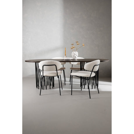 Stone ovalt spisebord + Chico spisestoler Venture Design Spisegruppe