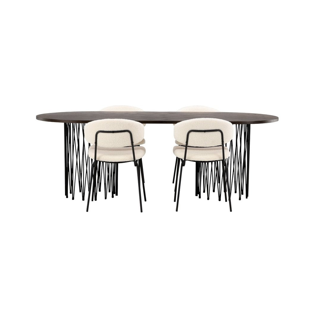 Stone ovalt spisebord + Chico spisestoler Venture Design Spisegruppe
