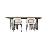 Stone ovalt spisebord + Chico spisestoler Venture Design Spisegruppe