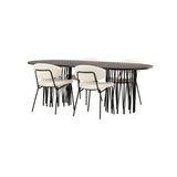 Stone ovalt spisebord + Chico spisestoler Venture Design Spisegruppe