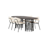 Stone ovalt spisebord + Chico spisestoler Venture Design Spisegruppe