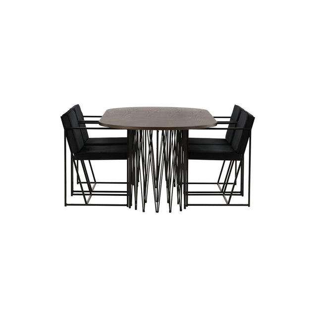 Stone ovalt spisebord + Richmond spisestoler Venture Design Spisegruppe