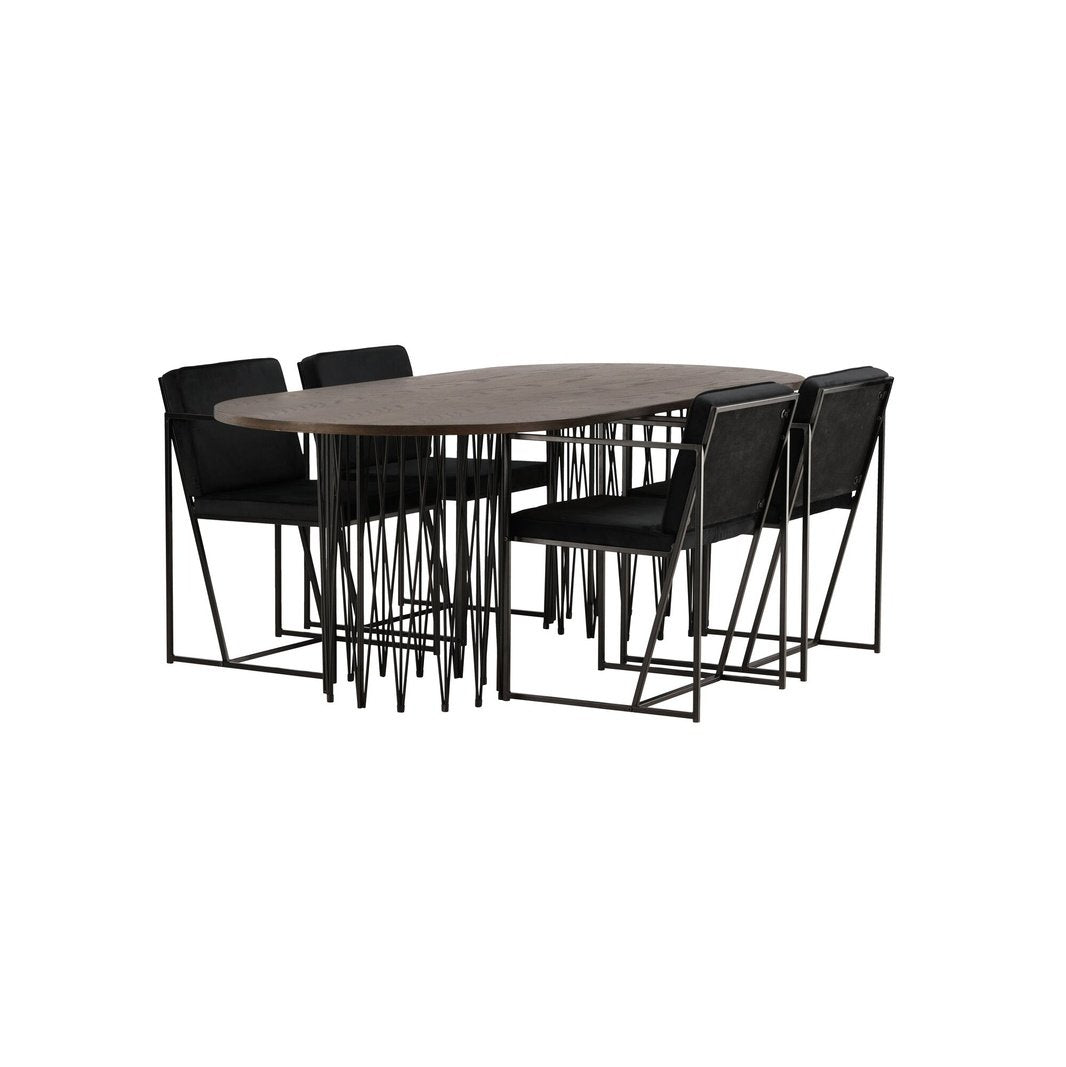 Stone ovalt spisebord + Richmond spisestoler Venture Design Spisegruppe