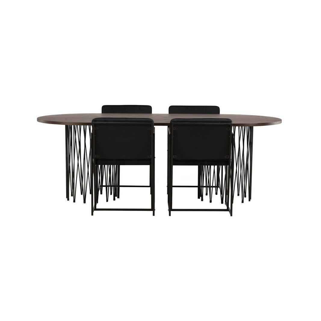 Stone ovalt spisebord + Richmond spisestoler Venture Design Spisegruppe