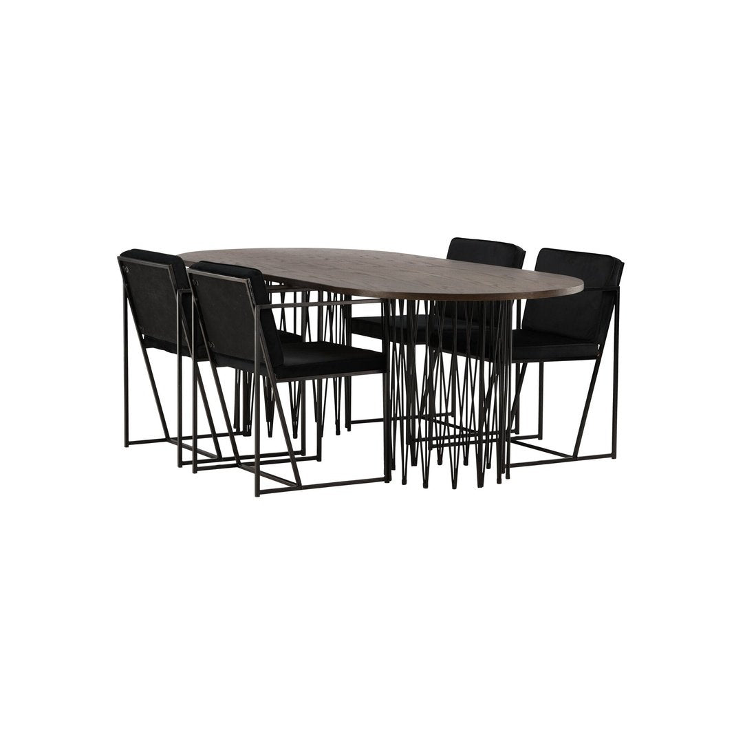Stone ovalt spisebord + Richmond spisestoler Venture Design Spisegruppe