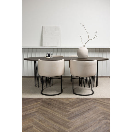 Stone oval spisebord + Simrishman spisestoler Venture Design Spisegruppe