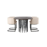 Stone oval spisebord + Simrishman spisestoler Venture Design Spisegruppe