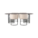Stone oval spisebord + Simrishman spisestoler Venture Design Spisegruppe