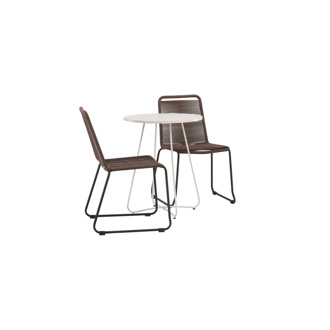 Bacong Cafébord + Lindos spisestoler Venture Design Spisegruppe