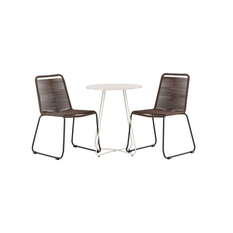 Bacong Cafébord + Lindos spisestoler Venture Design Spisegruppe