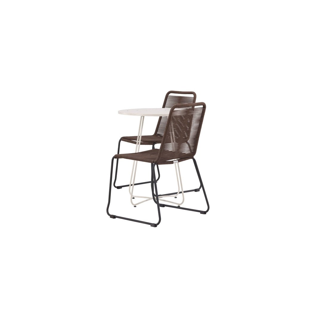 Bacong Cafébord + Lindos spisestoler Venture Design Spisegruppe