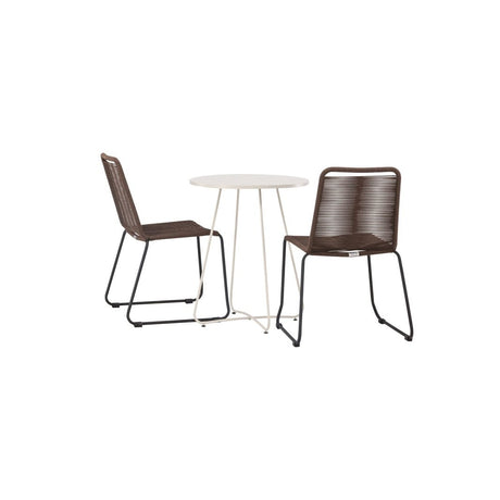 Bacong Cafébord + Lindos spisestoler Venture Design Spisegruppe
