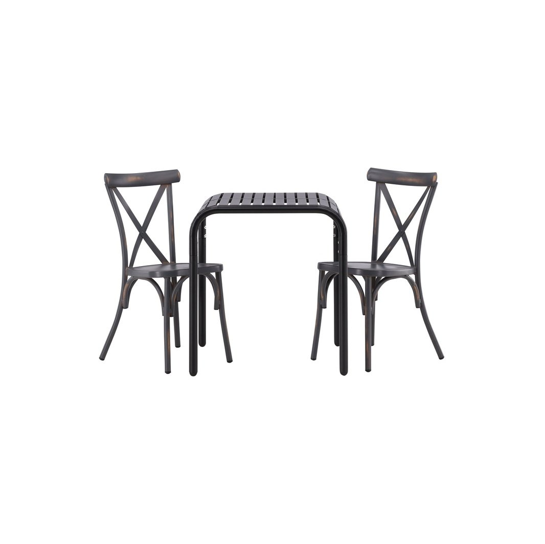Borneo Cafébord 70*70* + Tablas spisestoler Venture Design Spisegruppe