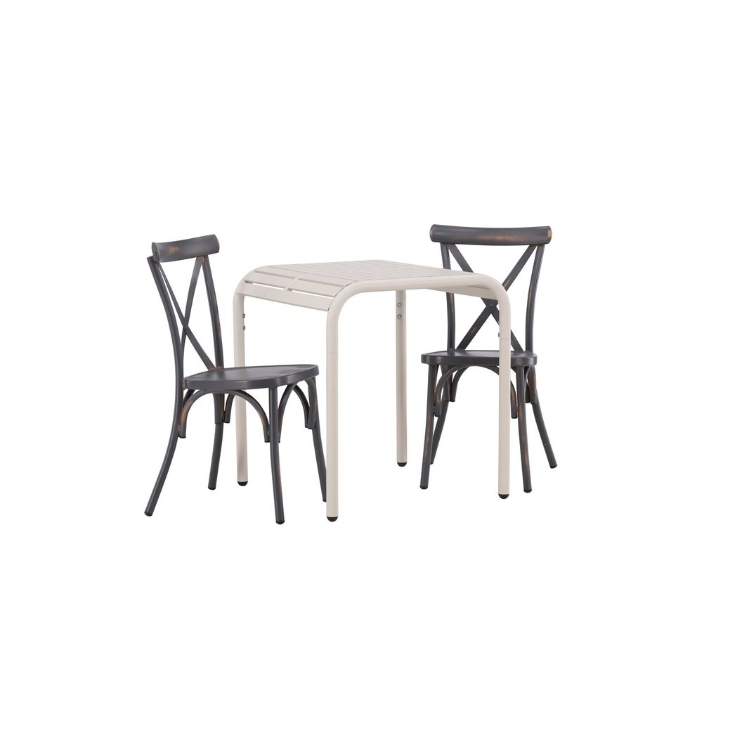 Borneo Cafébord 70*70* + Tablas spisestoler Venture Design Spisegruppe