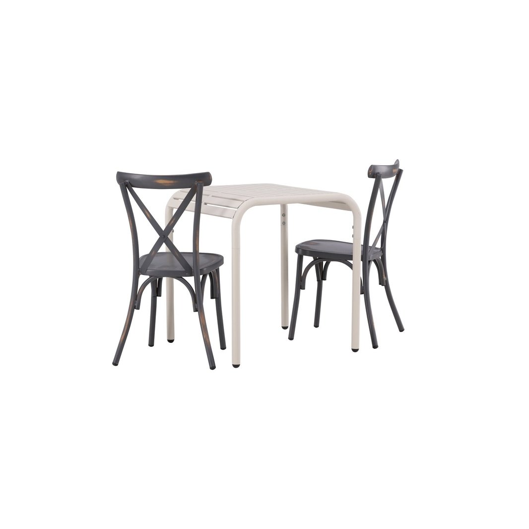 Borneo Cafébord 70*70* + Tablas spisestoler Venture Design Spisegruppe