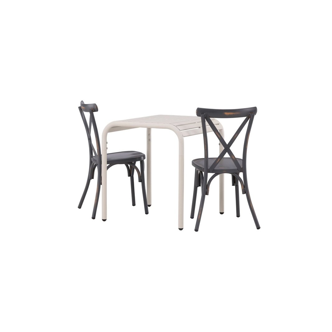 Borneo Cafébord 70*70* + Tablas spisestoler Venture Design Spisegruppe