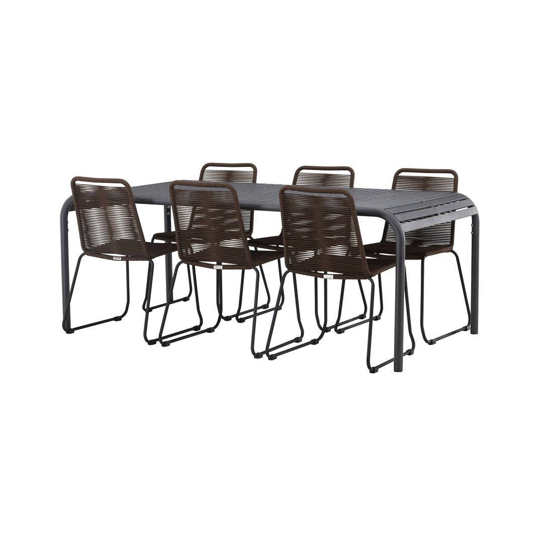 Borneo Spisebord 100*200* + Lindos spisestoler Venture Design Spisegruppe