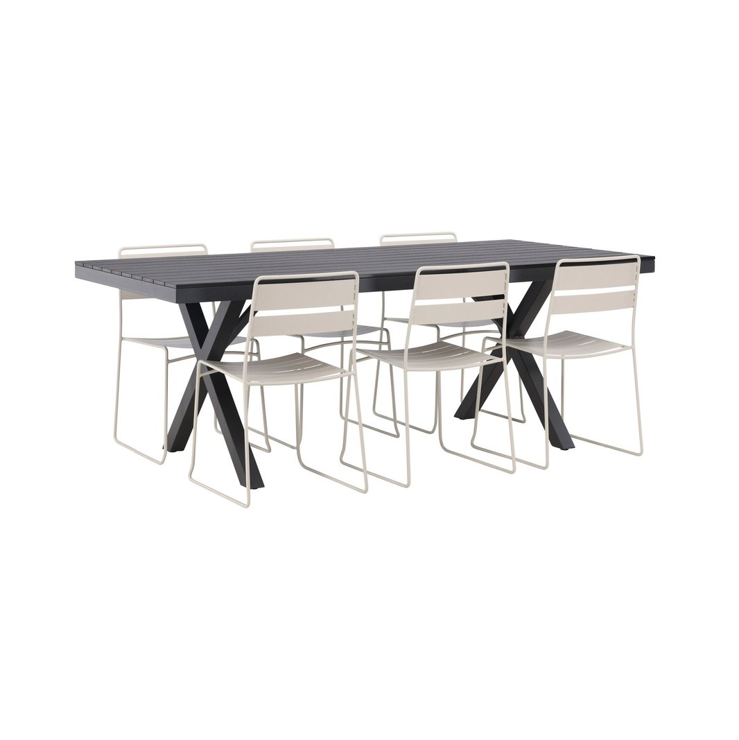 Garcia Spisebord 100*200* + Lina spisestoler Venture Design Spisegruppe