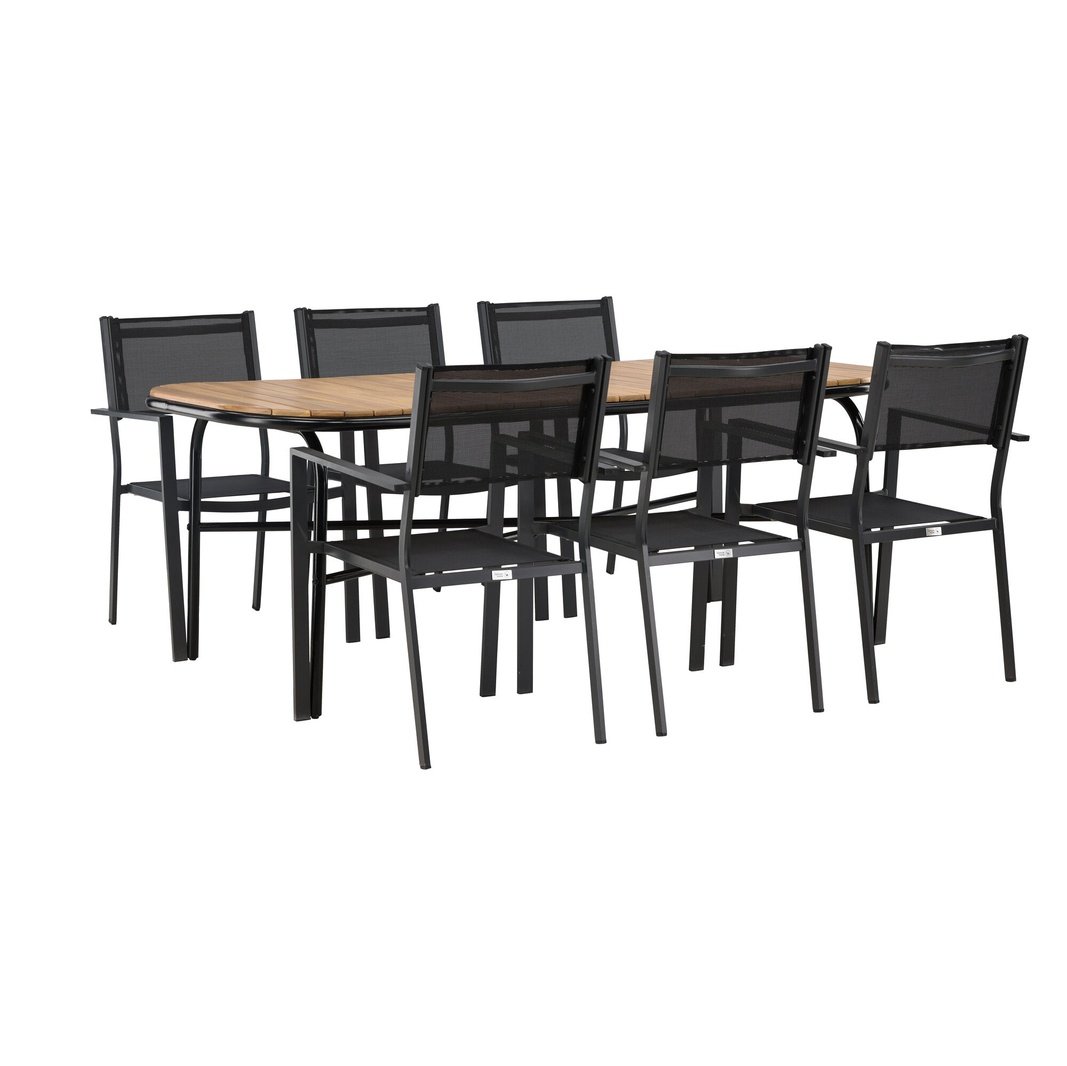 Holmbeck Spisebord/ 90*200*75 + Copacabana / Venture Design Spisegruppe