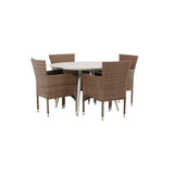 Lina spisebord Rundt120 cm + Malina spisestoler Venture Design Spisegruppe