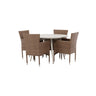 Lina spisebord Rundt120 cm + Malina spisestoler Venture Design Spisegruppe