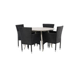Lina spisebord Rundt120 cm + Malina spisestoler Venture Design Spisegruppe