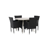 Lina spisebord Rundt120 cm + Malina spisestoler Venture Design Spisegruppe