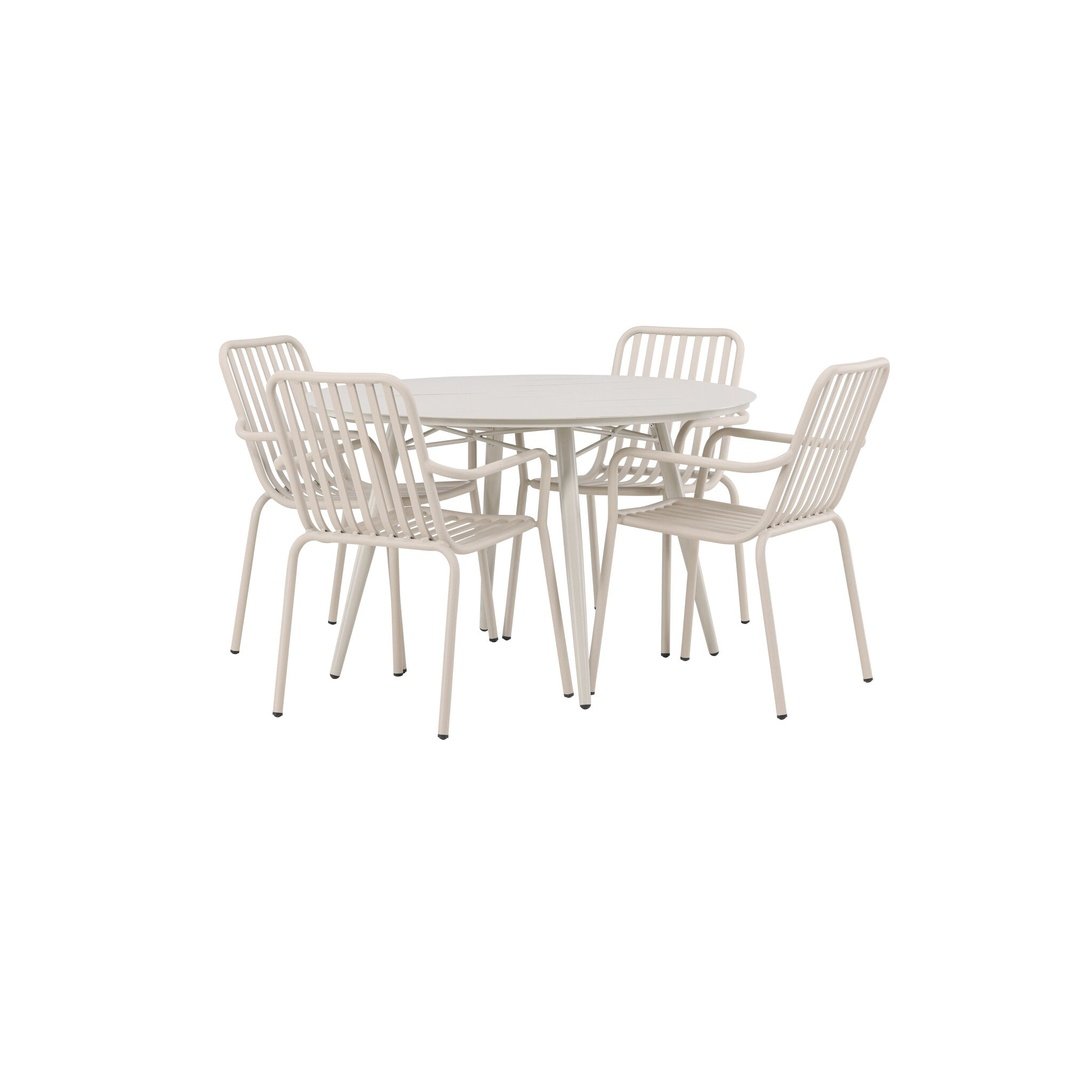 Lina Spisebord Rundt120 cm + Peking spisestoler Venture Design Spisegruppe