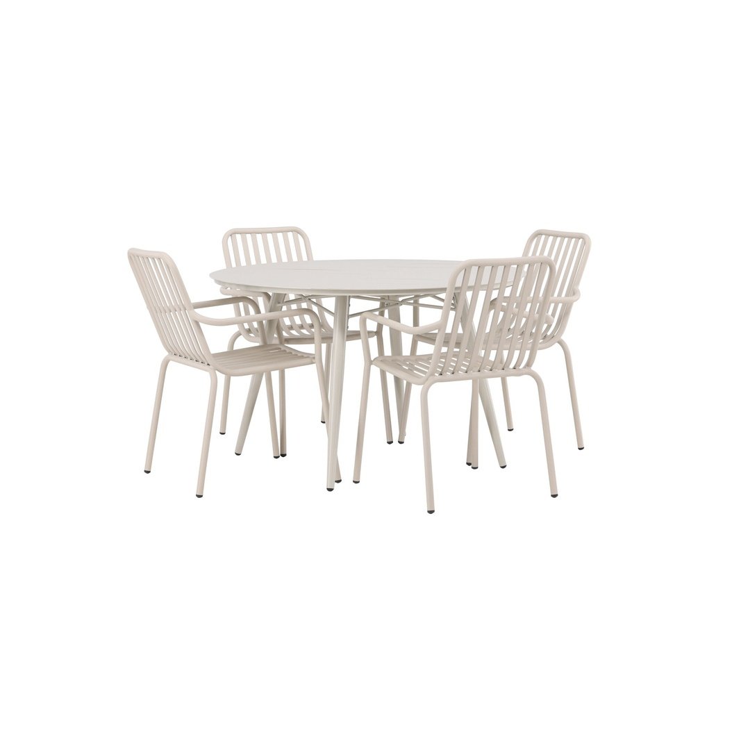 Lina Spisebord Rundt120 cm + Peking spisestoler Venture Design Spisegruppe
