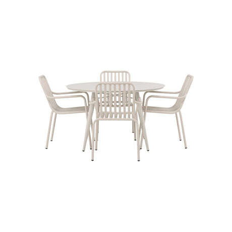 Lina Spisebord Rundt120 cm + Peking spisestoler Venture Design Spisegruppe