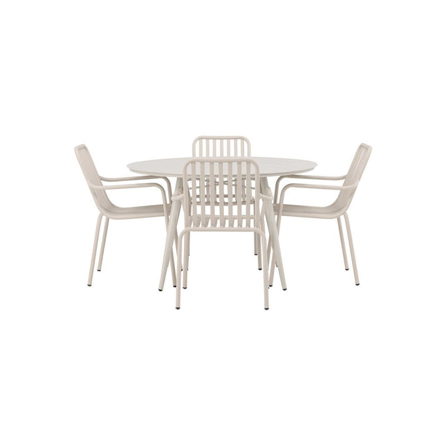 Lina Spisebord Rundt120 cm + Peking spisestoler Venture Design Spisegruppe