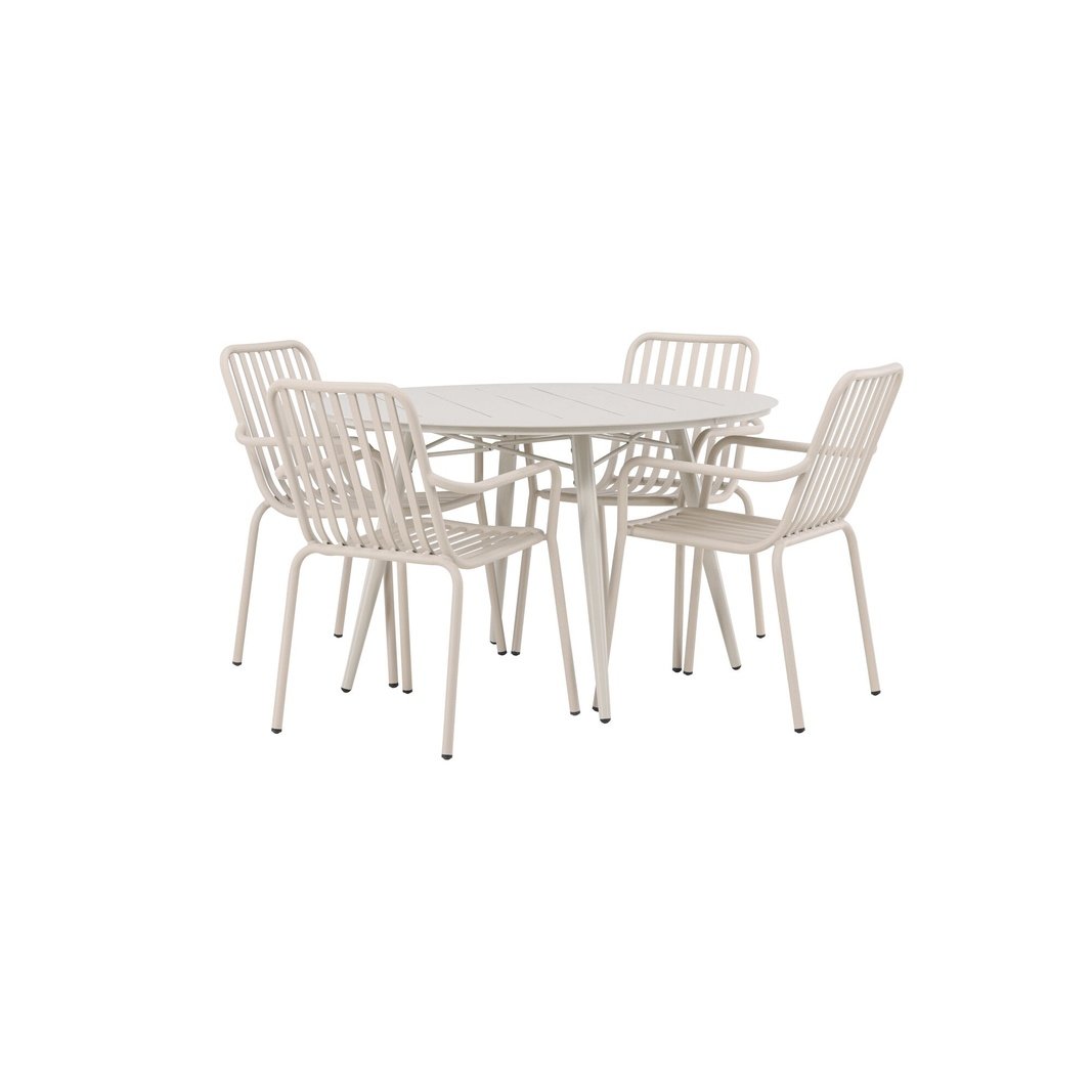 Lina Spisebord Rundt120 cm + Peking spisestoler Venture Design Spisegruppe