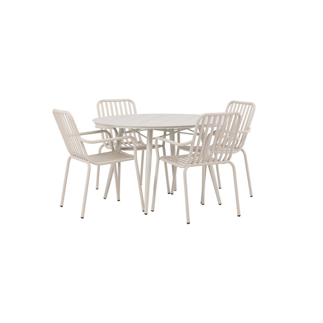 Lina Spisebord Rundt120 cm + Peking spisestoler Venture Design Spisegruppe