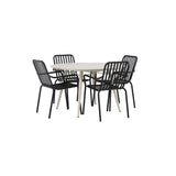 Lina Spisebord Rundt120 cm + Peking spisestoler Venture Design Spisegruppe